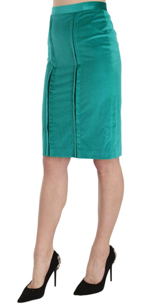 GF Ferre Chic Forest Green Pencil Skirt - Hilstor