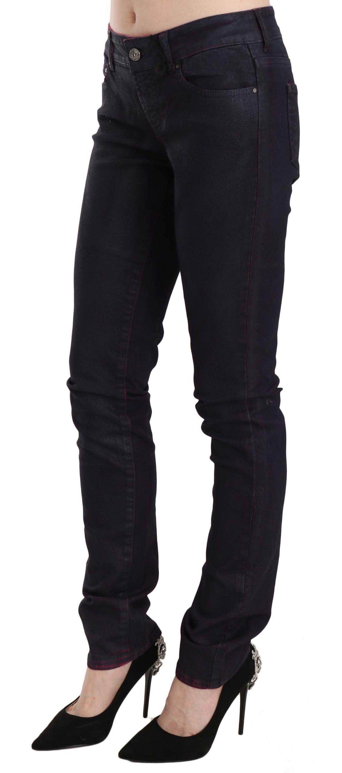 Just Cavalli Black Cotton Low Waist Skinny Denim Pants - Hilstor