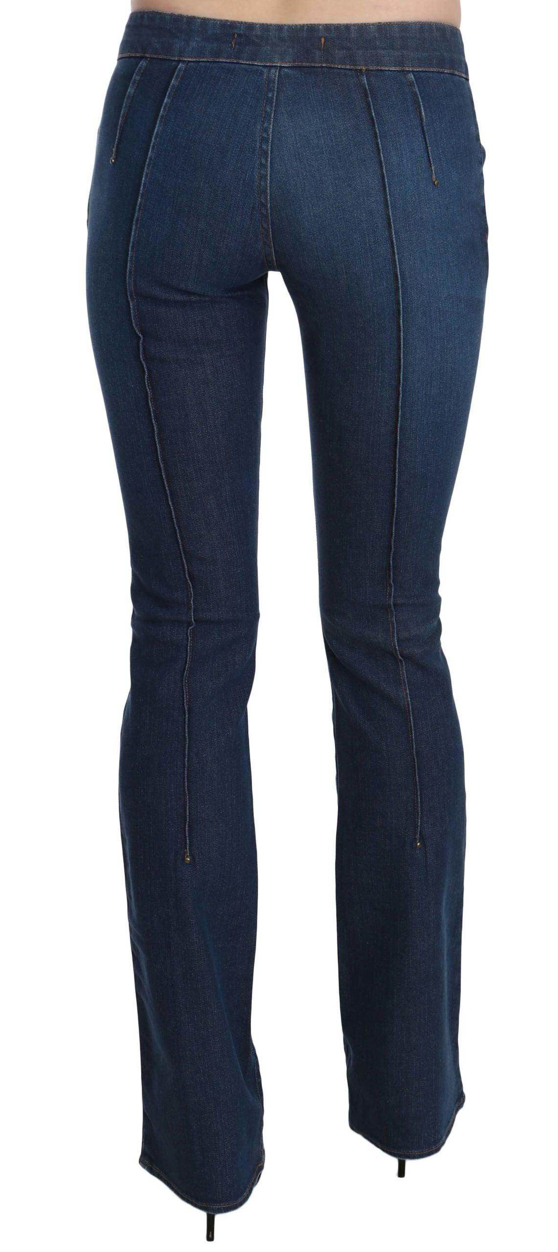 Just Cavalli Blue Low Waist Boot Cut Denim Pants Jeans - Hilstor