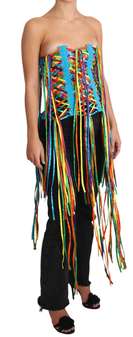 Dolce & Gabbana Multicolor Strapless Bustier Corset Top - Hilstor