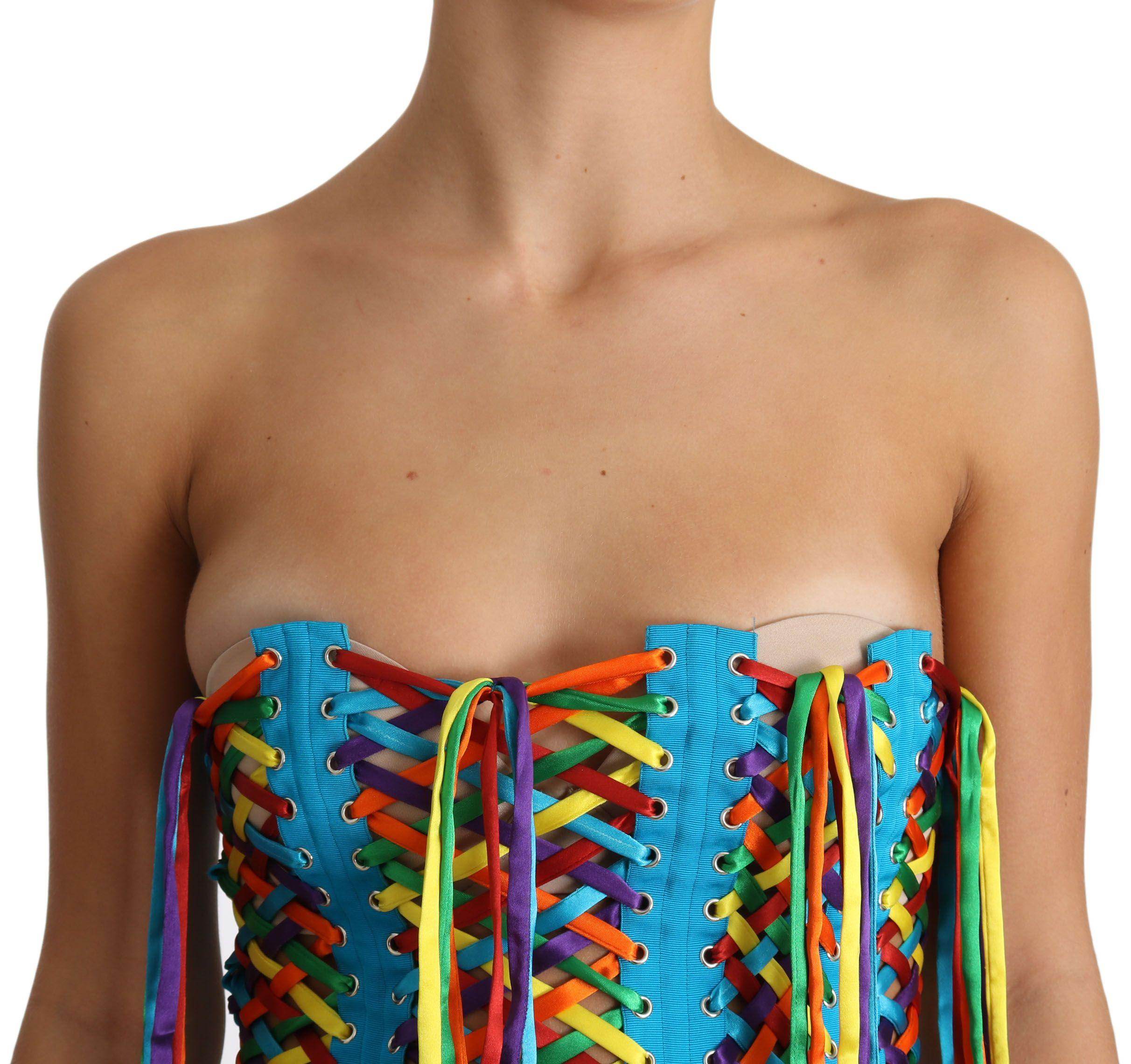 Dolce & Gabbana Multicolor Strapless Bustier Corset Top - Hilstor