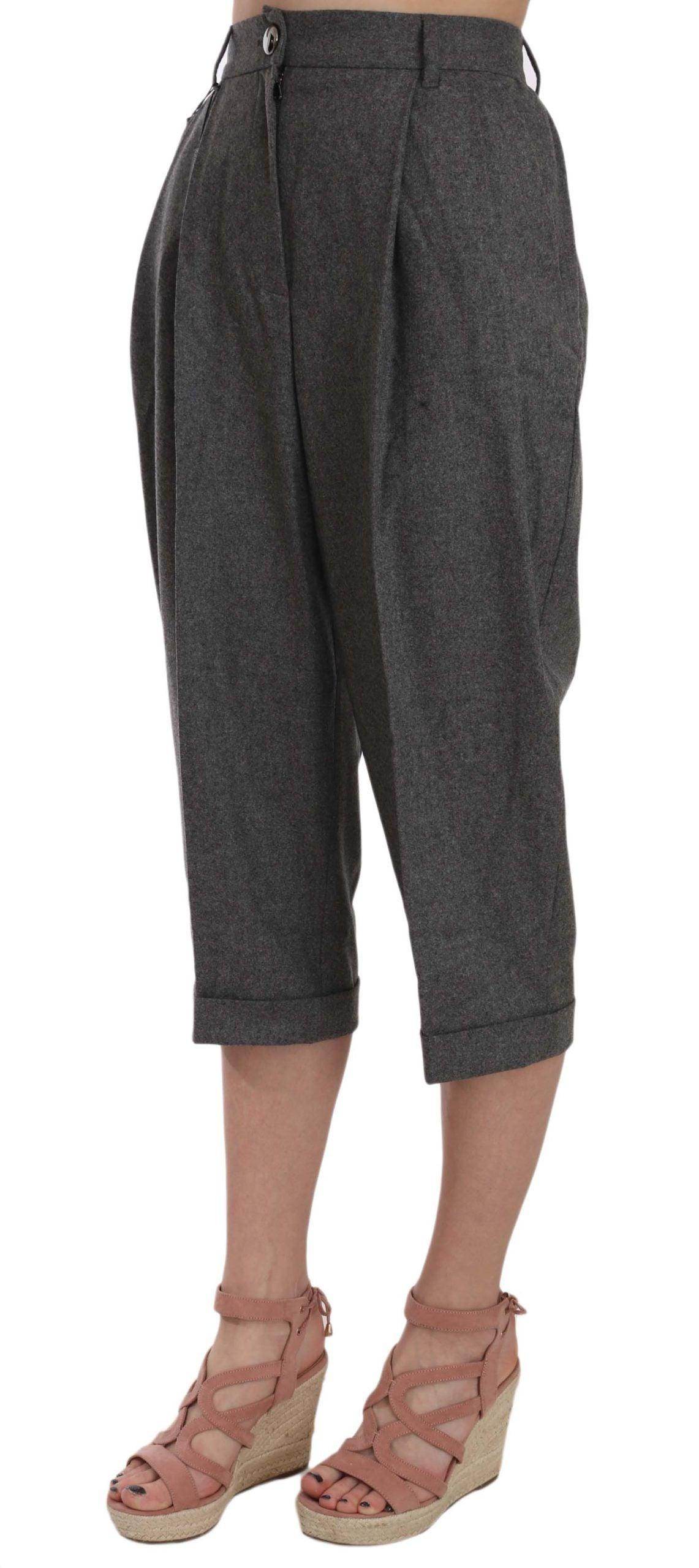 Dolce & Gabbana Wool Cropped Trouser Pleated Pant - Hilstor