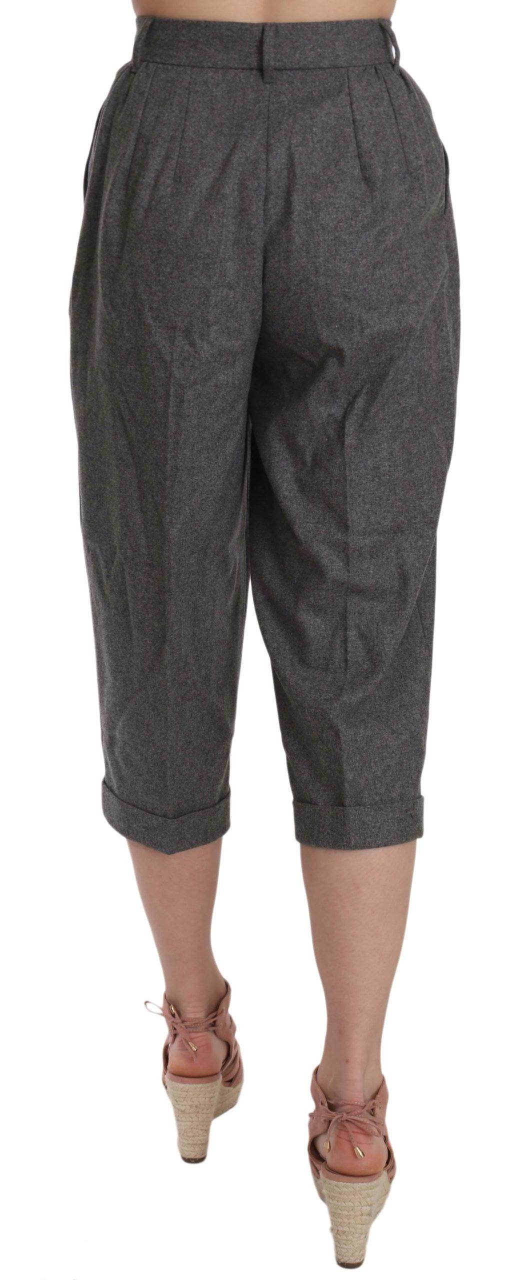 Dolce & Gabbana Wool Cropped Trouser Pleated Pant - Hilstor