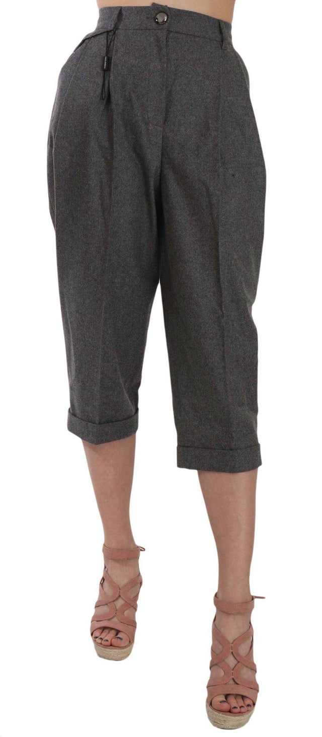 Dolce & Gabbana Wool Cropped Trouser Pleated Pant - Hilstor