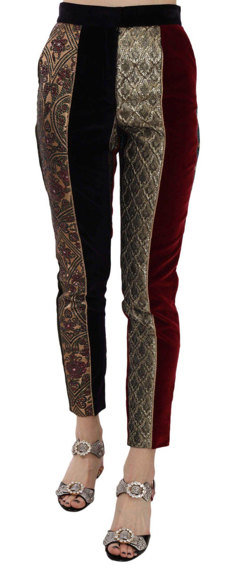 Dolce & Gabbana Elegant Multicolor Jacquard Cropped Pants - Hilstor