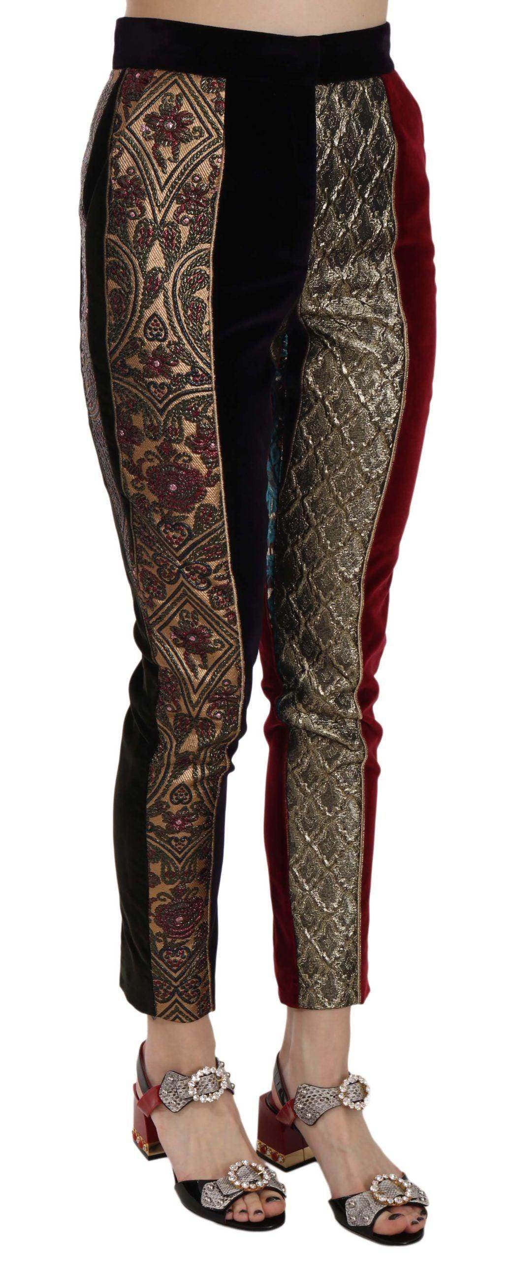 Dolce & Gabbana Elegant Multicolor Jacquard Cropped Pants - Hilstor