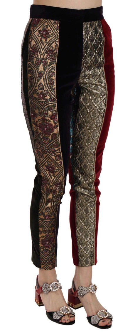 Dolce & Gabbana Elegant Multicolor Jacquard Cropped Pants - Hilstor