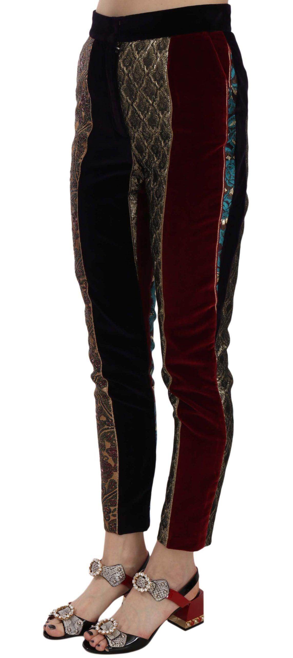 Dolce & Gabbana Elegant Multicolor Jacquard Cropped Pants - Hilstor