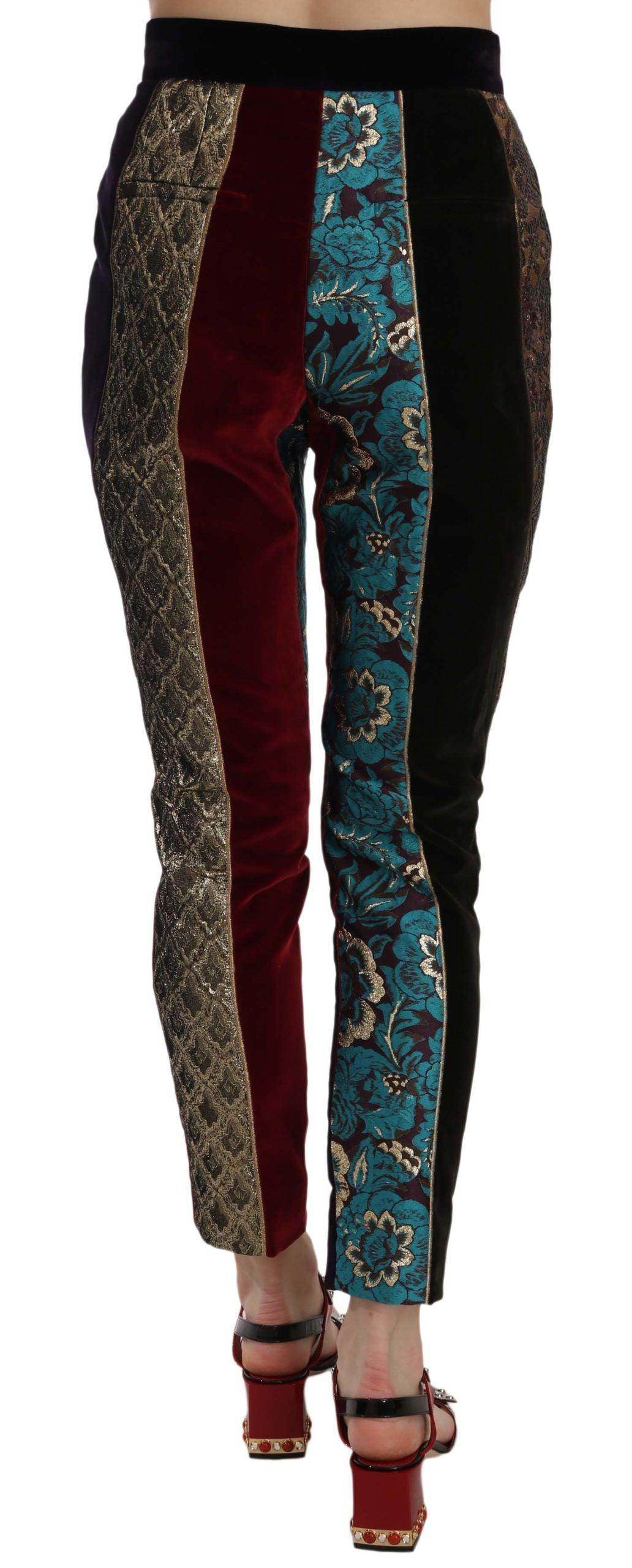 Dolce & Gabbana Elegant Multicolor Jacquard Cropped Pants - Hilstor
