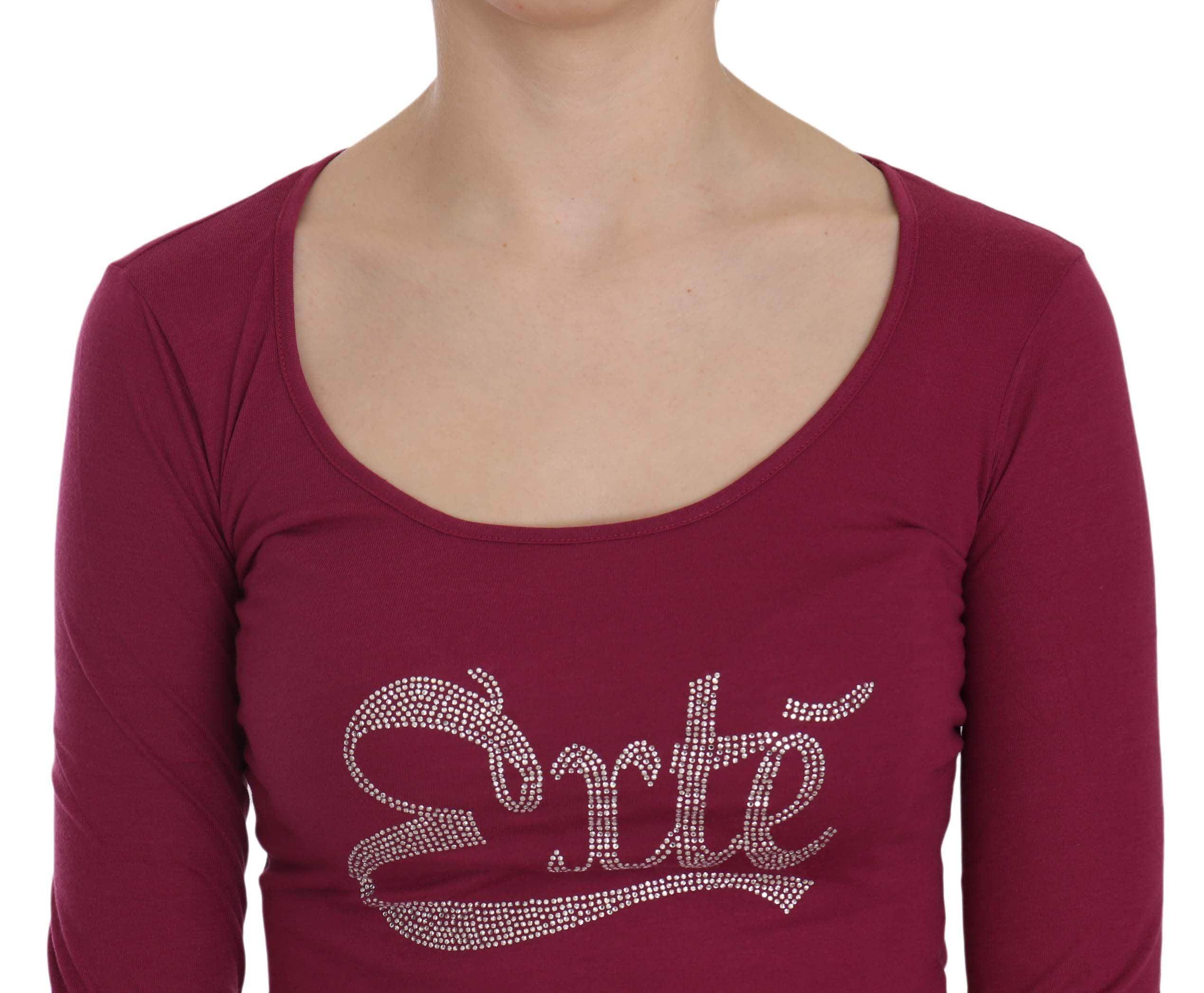 Exte Crystal Embellished Long Sleeve Casual Top - Hilstor