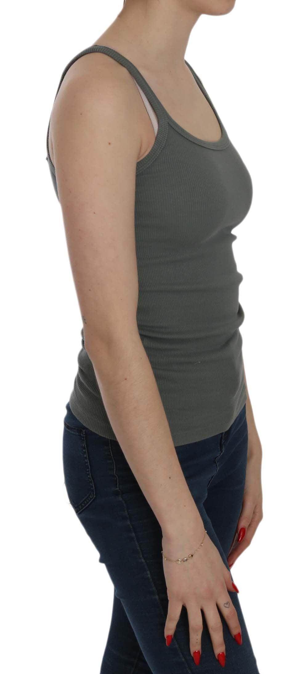 PINK MEMORIES Green Sleeveless Spaghetti Tank T-Shirt Blouse - Hilstor