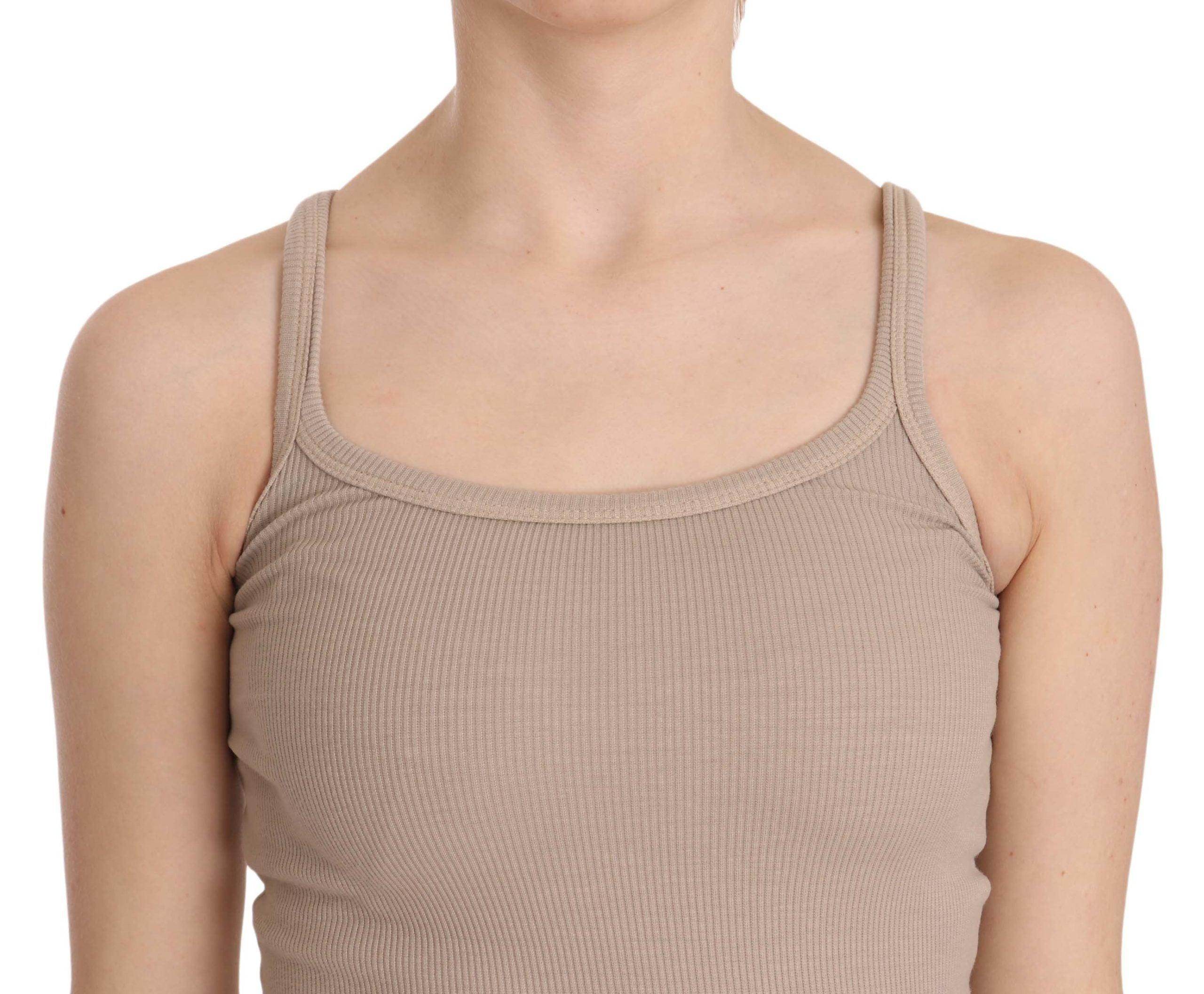 PINK MEMORIES Brown Sleeveless Spaghetti Strap Top Blouse - Hilstor