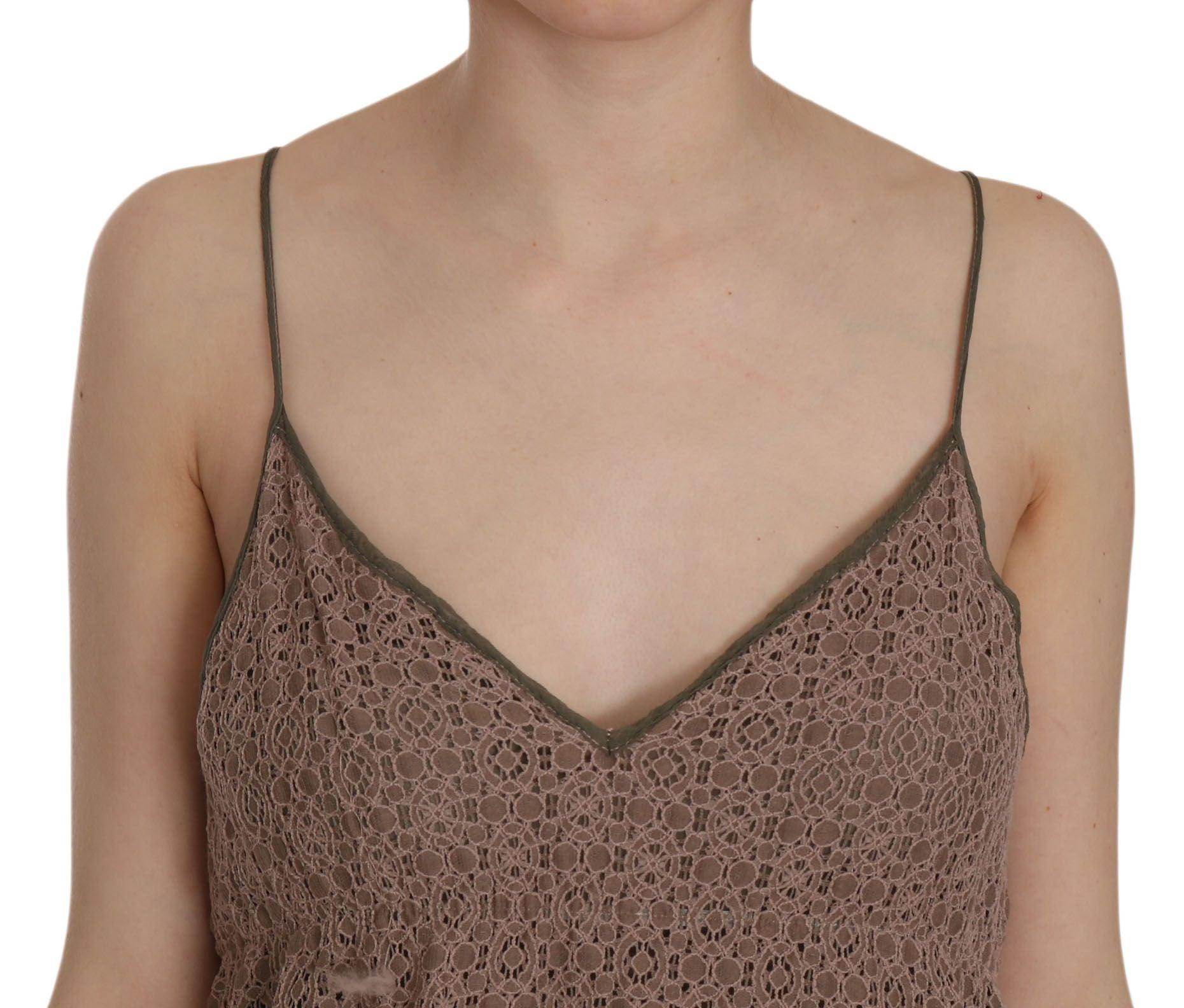 PINK MEMORIES Cotton Green Spaghetti Strap A-line Mini Dress - Hilstor