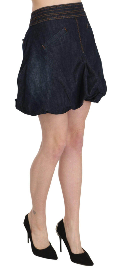 Exte Chic Dark Blue A-Line Mini Skirt - Hilstor
