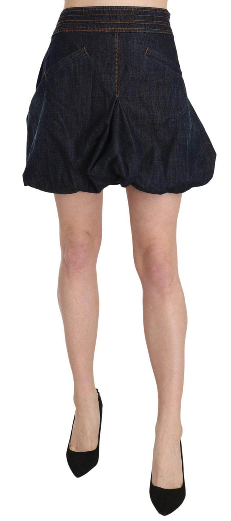 Exte Chic Dark Blue A-Line Mini Skirt - Hilstor