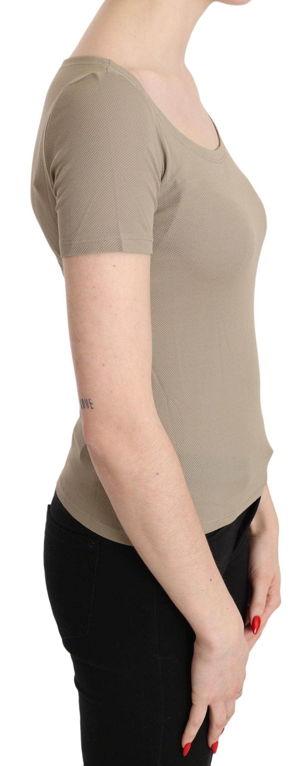GF Ferre Gray 100% Nylon Short Sleeve Casual Tank Top Blouse - Hilstor