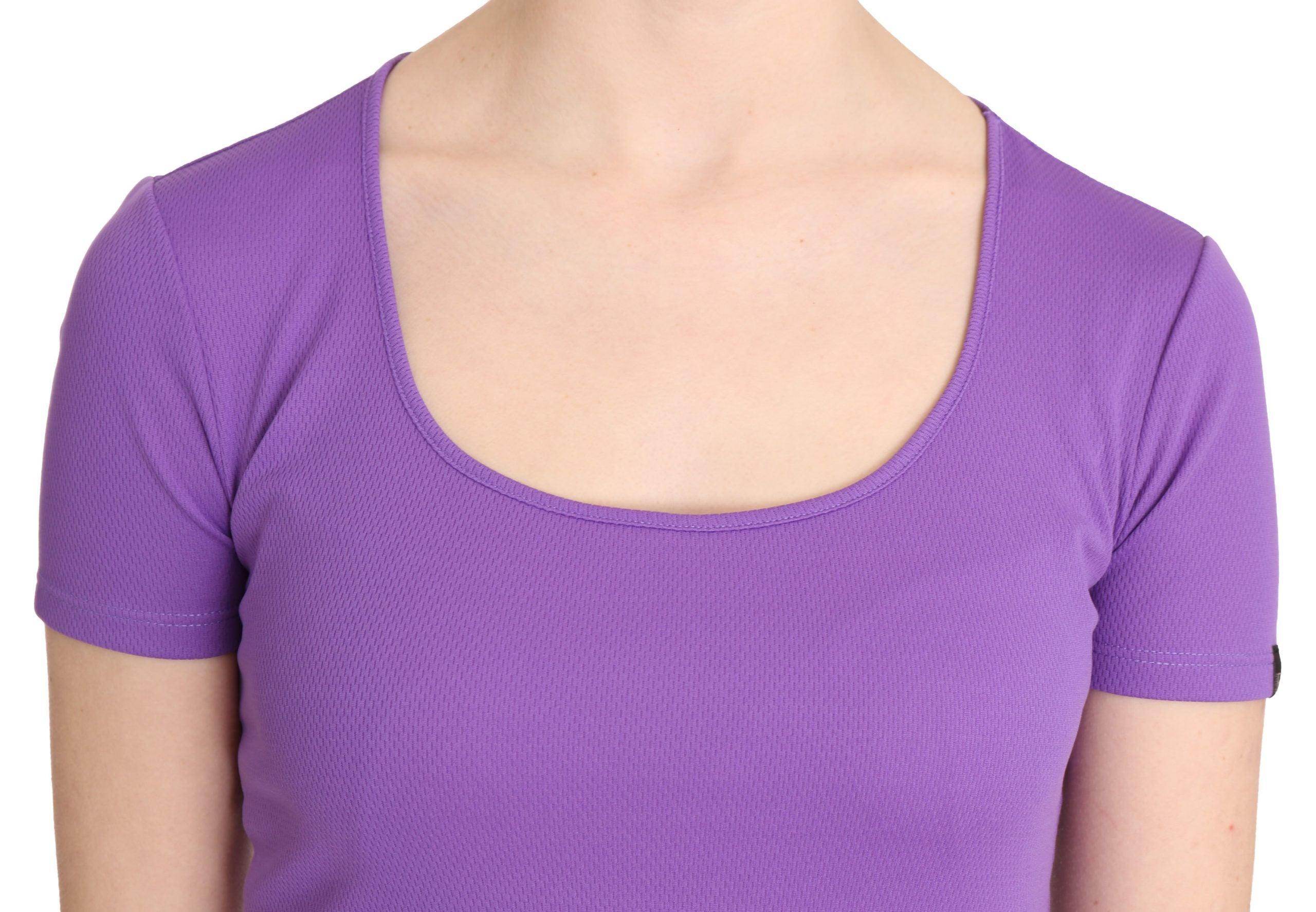 GF Ferre Purple 100% Polyester Short Sleeve Top Blouse - Hilstor