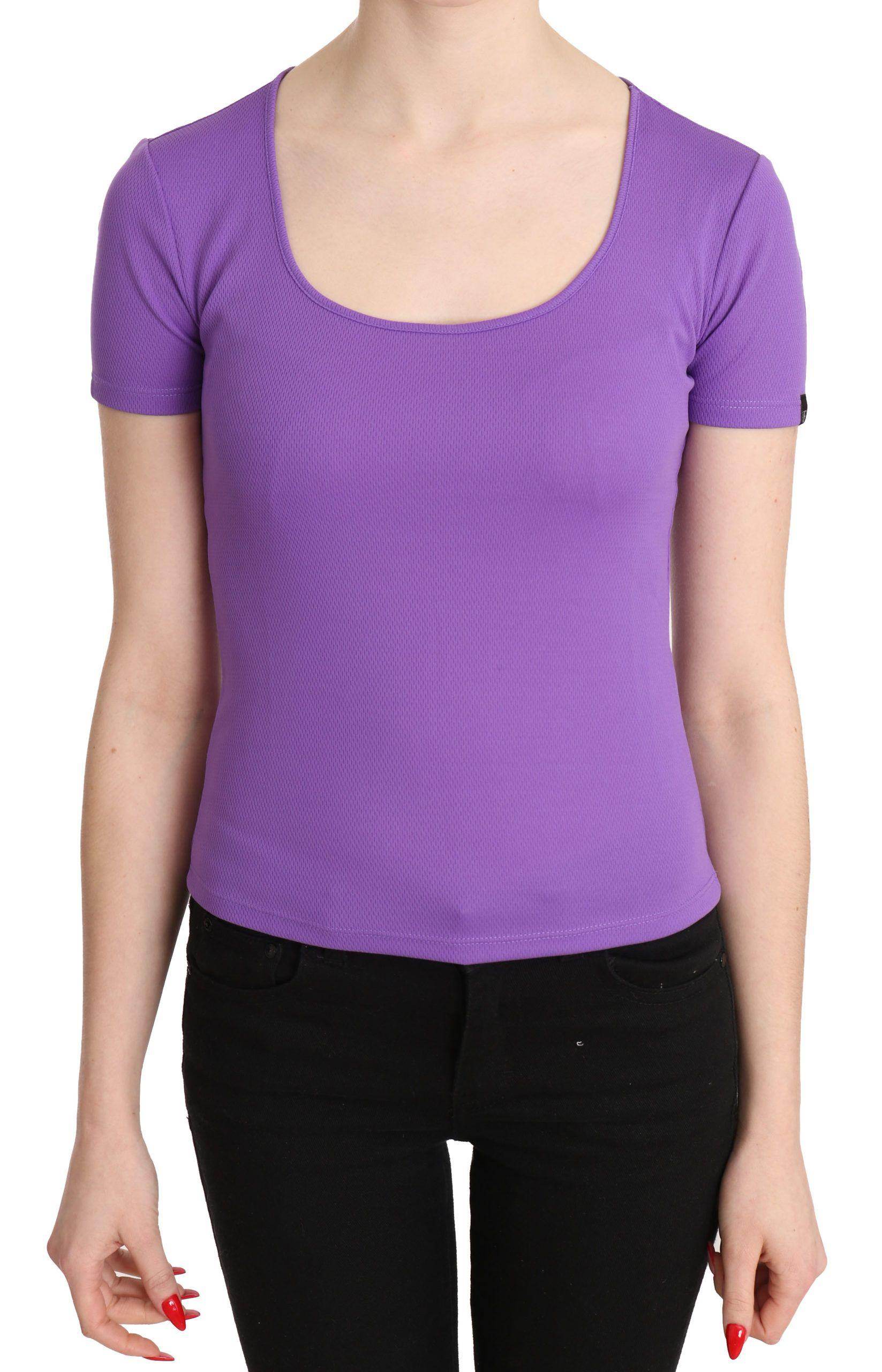 GF Ferre Purple 100% Polyester Short Sleeve Top Blouse - Hilstor