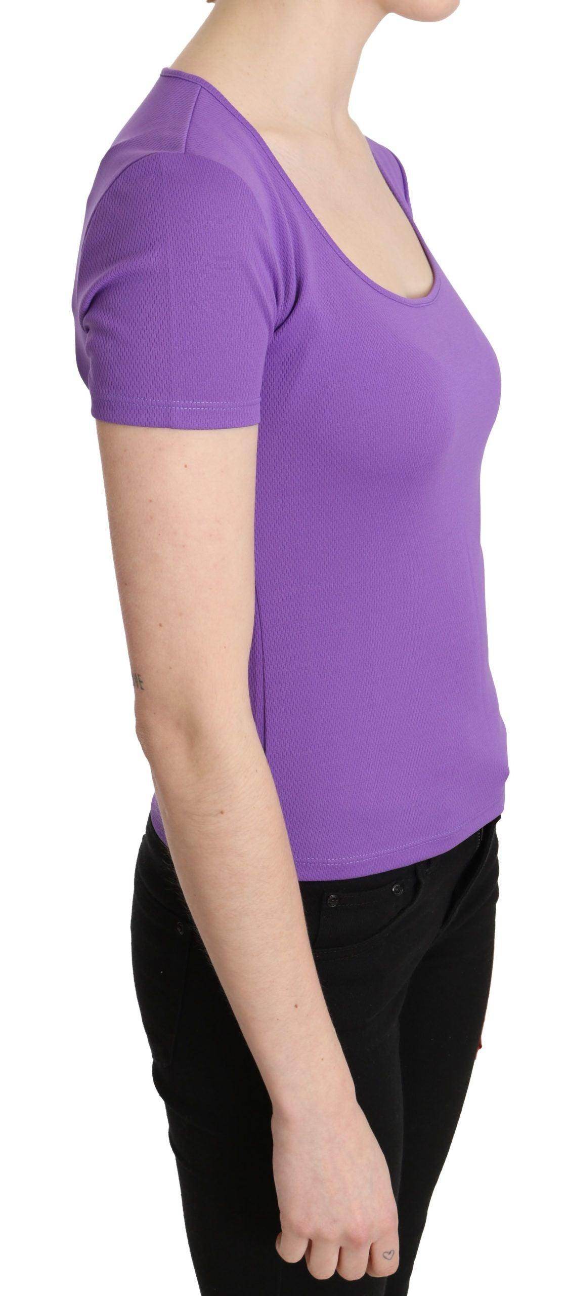 GF Ferre Purple 100% Polyester Short Sleeve Top Blouse - Hilstor