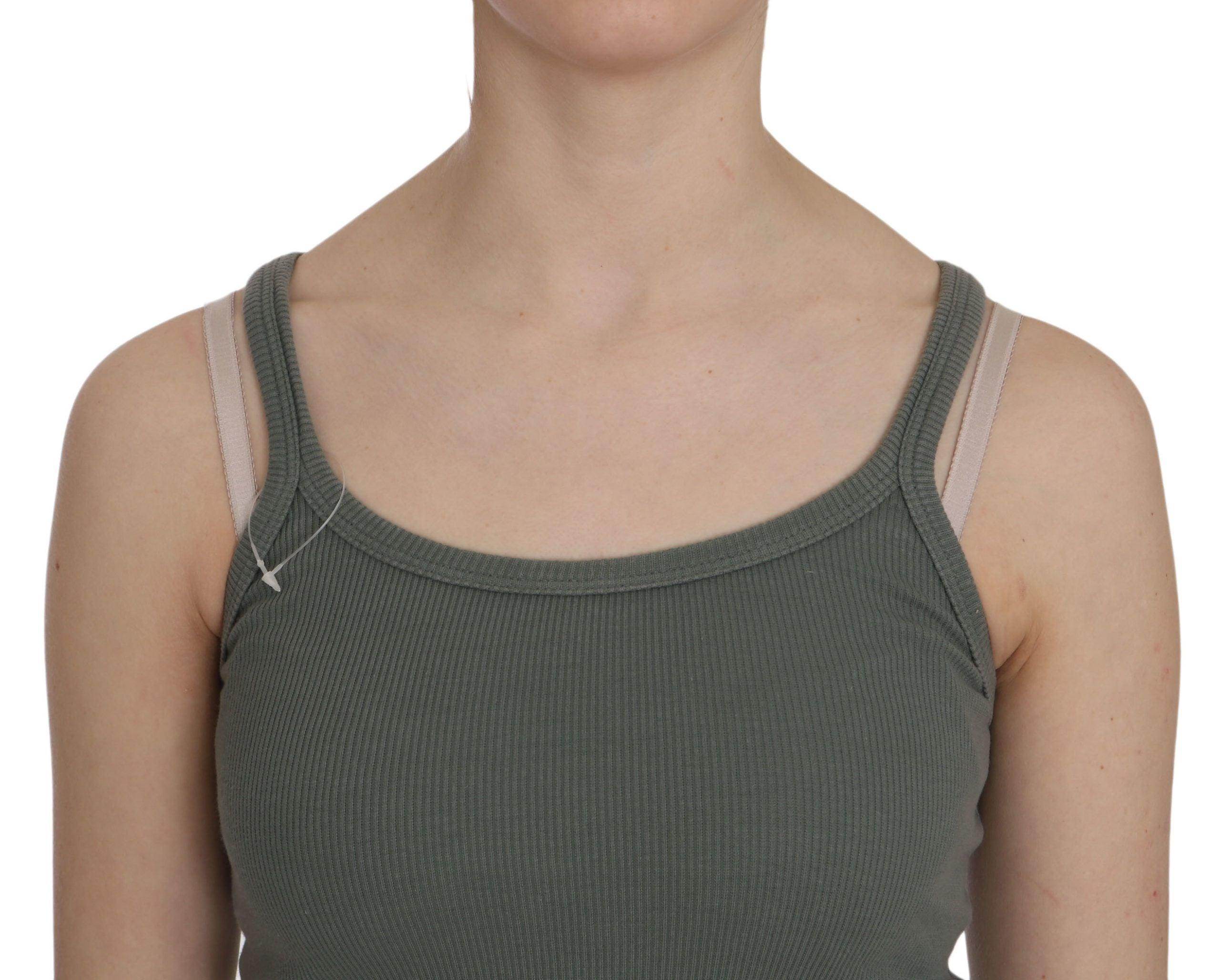 PINK MEMORIES Green Spaghetti Strap Slim Fit Casual Tank Top Blouse - Hilstor