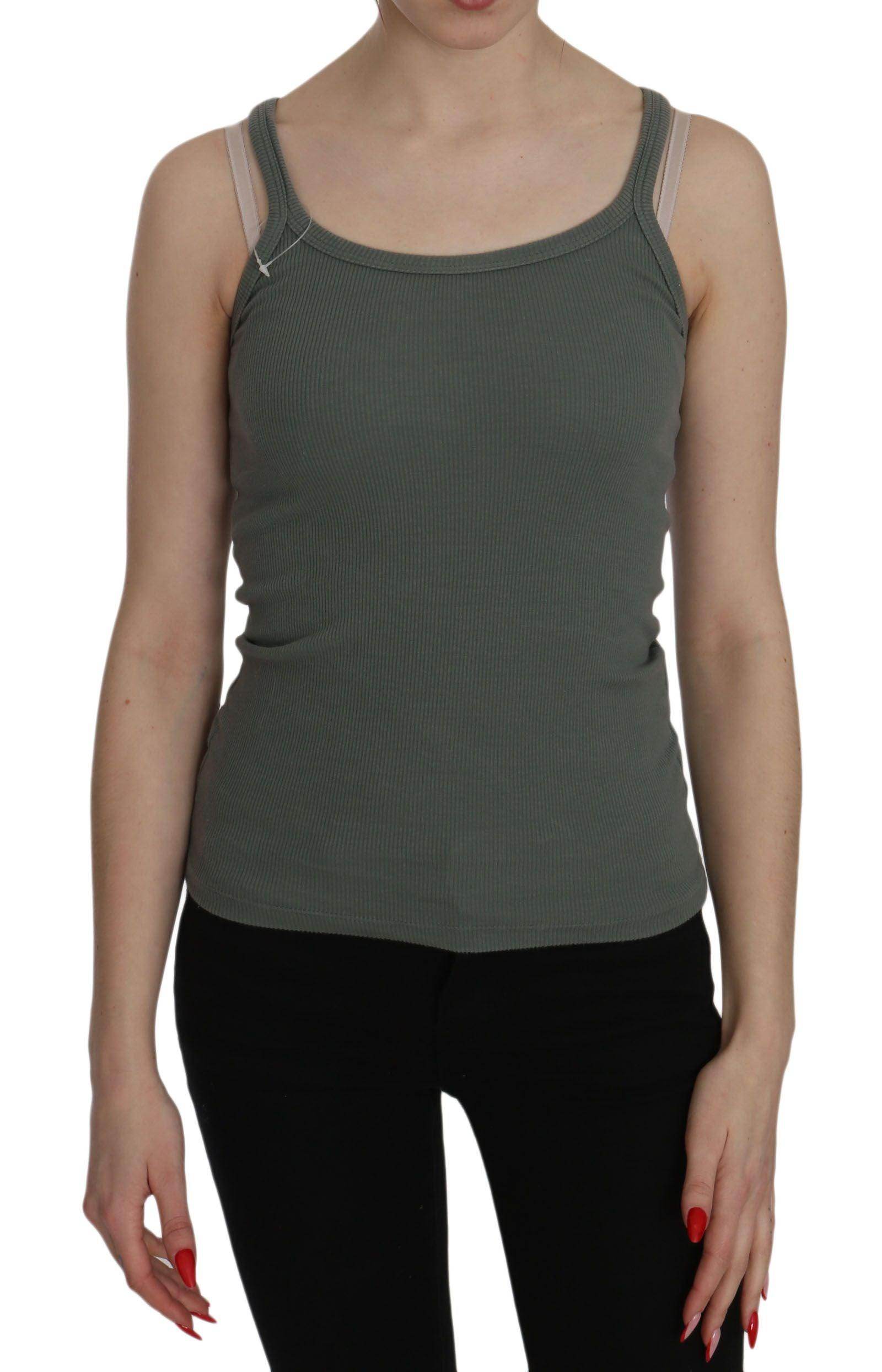 PINK MEMORIES Green Spaghetti Strap Slim Fit Casual Tank Top Blouse - Hilstor