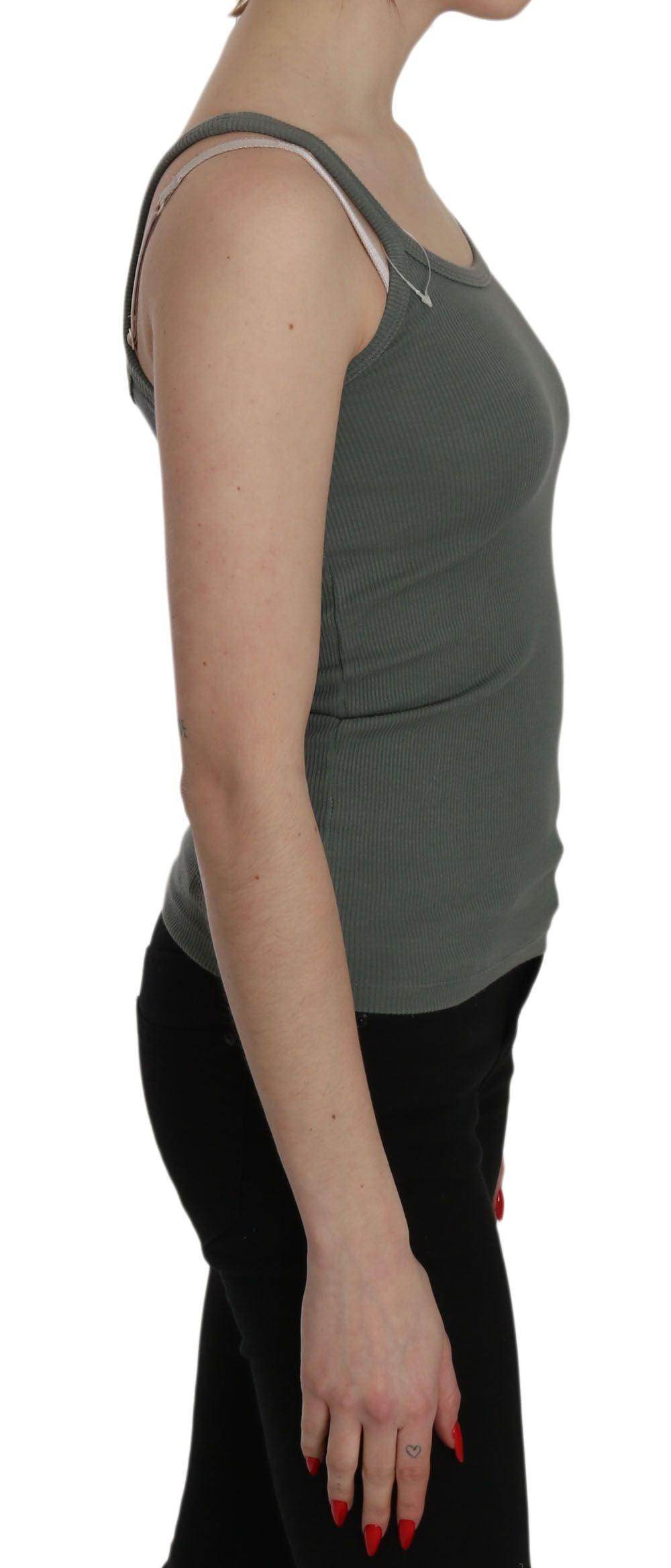 PINK MEMORIES Green Spaghetti Strap Slim Fit Casual Tank Top Blouse - Hilstor