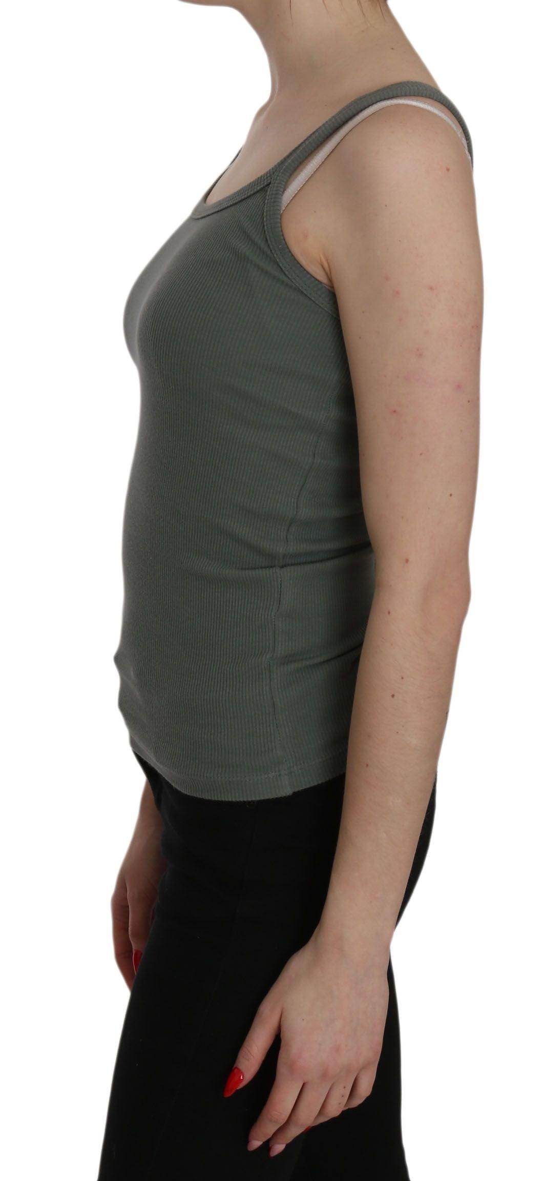 PINK MEMORIES Green Spaghetti Strap Slim Fit Casual Tank Top Blouse - Hilstor