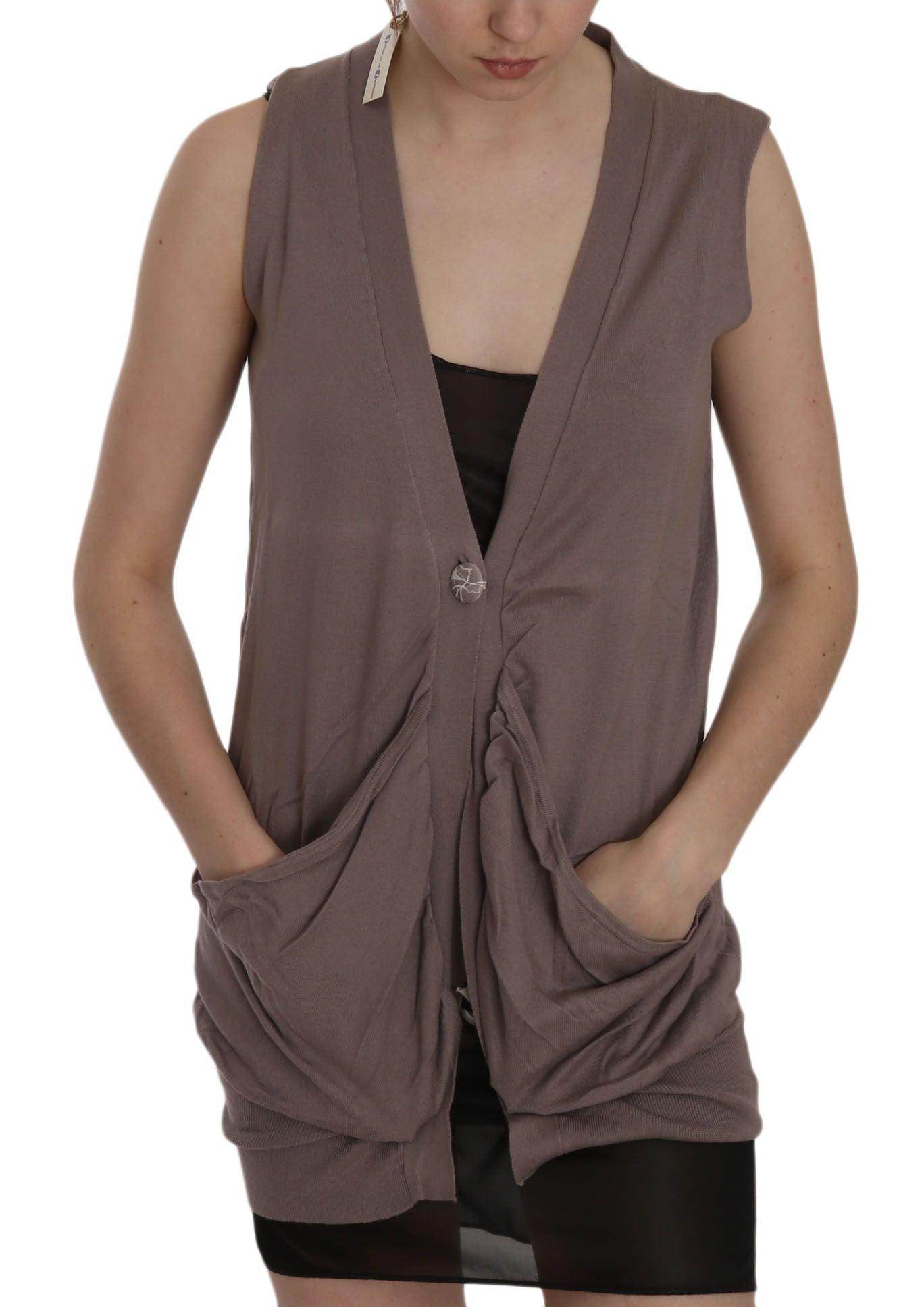PINK MEMORIES Chic Sleeveless Cotton Cardigan Top - Hilstor