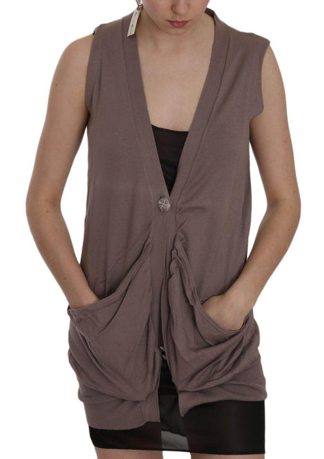 PINK MEMORIES Chic Sleeveless Cotton Cardigan Top - Hilstor
