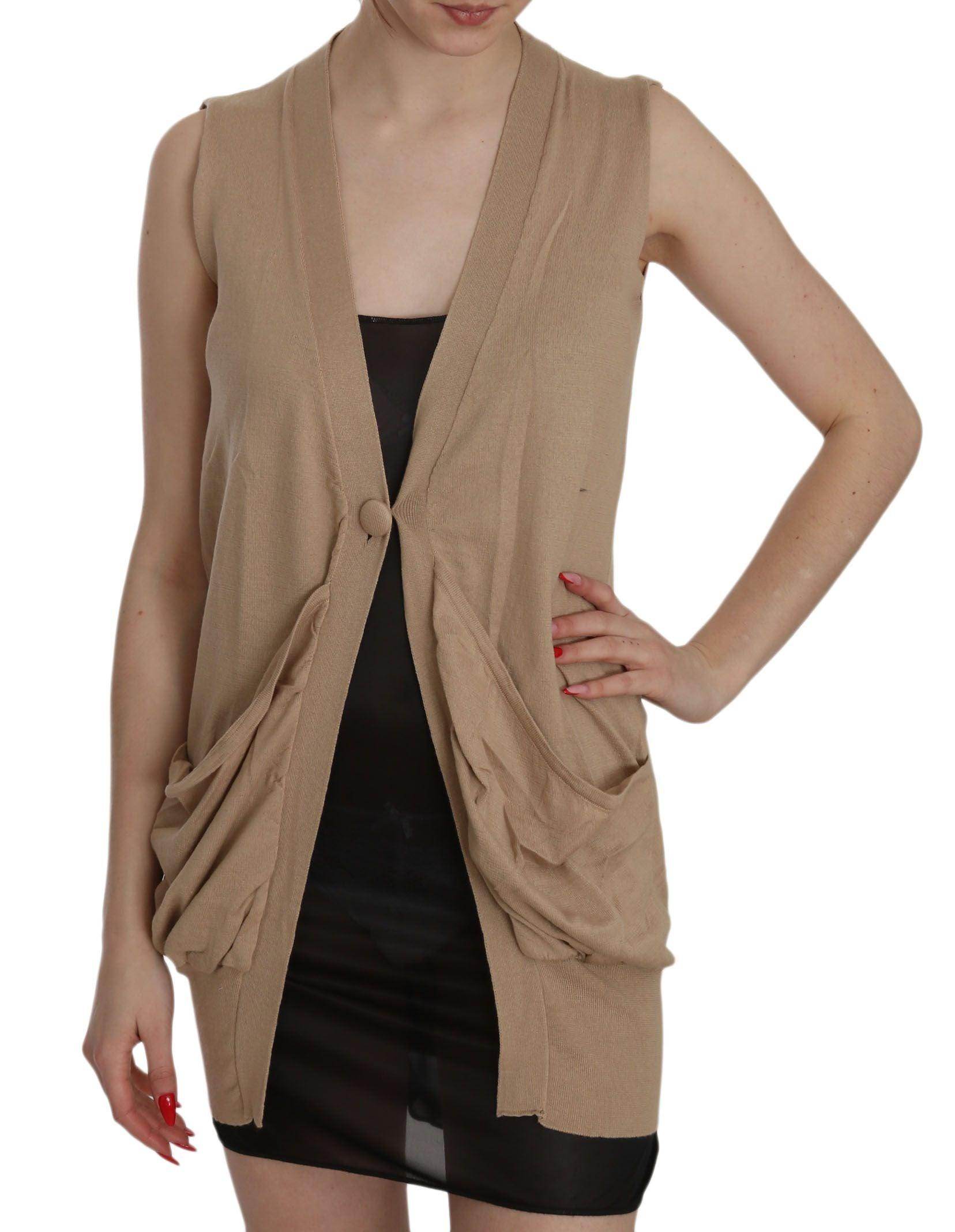 PINK MEMORIES Elegant Sleeveless Cotton Cardigan Top - Hilstor