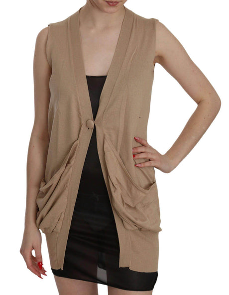 PINK MEMORIES Elegant Sleeveless Cotton Cardigan Top - Hilstor