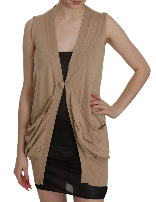 PINK MEMORIES Elegant Sleeveless Cotton Cardigan Top - Hilstor