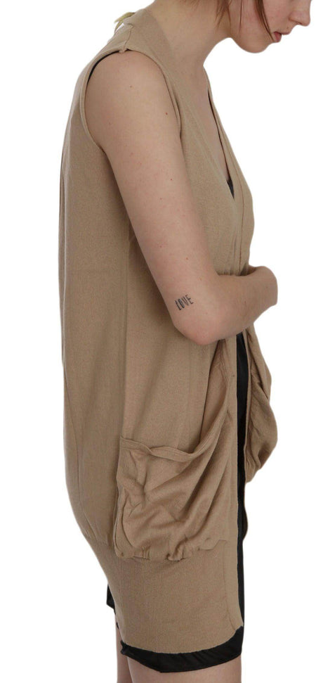 PINK MEMORIES Elegant Sleeveless Cotton Cardigan Top - Hilstor