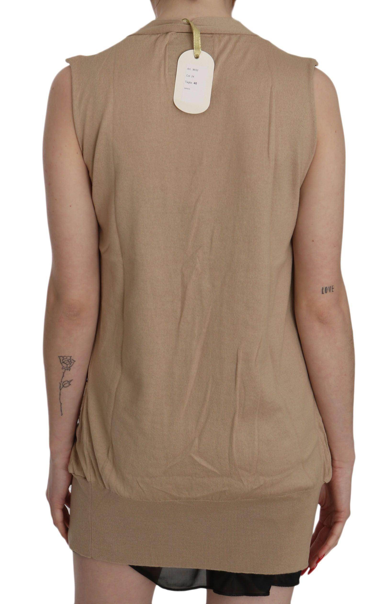 PINK MEMORIES Elegant Sleeveless Cotton Cardigan Top - Hilstor
