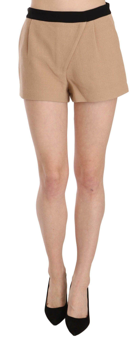 Costume National Chic Beige Mid Waist Mini Shorts - Hilstor