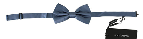 Dolce & Gabbana Elegant Blue Silk Bow Tie - Hilstor