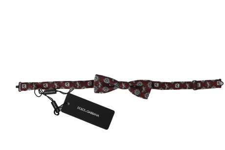 Dolce & Gabbana Elegant Bordeaux Silk Bow Tie - Hilstor