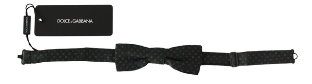 Dolce & Gabbana Men Gray Pattern Silk Adjustable Neck Papillon Bow Tie - Hilstor