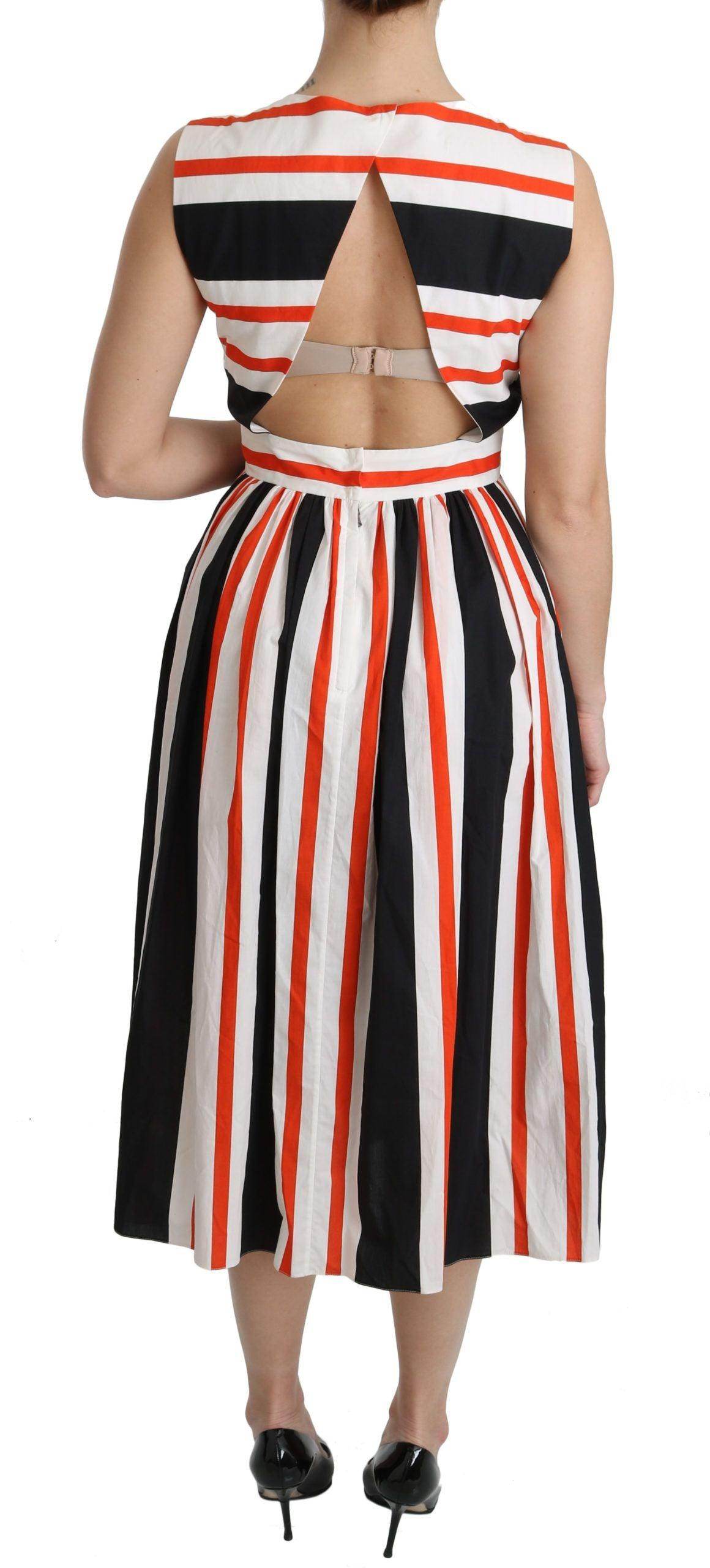 Dolce & Gabbana A-Line Pleated Midi Fashion Dress - Hilstor
