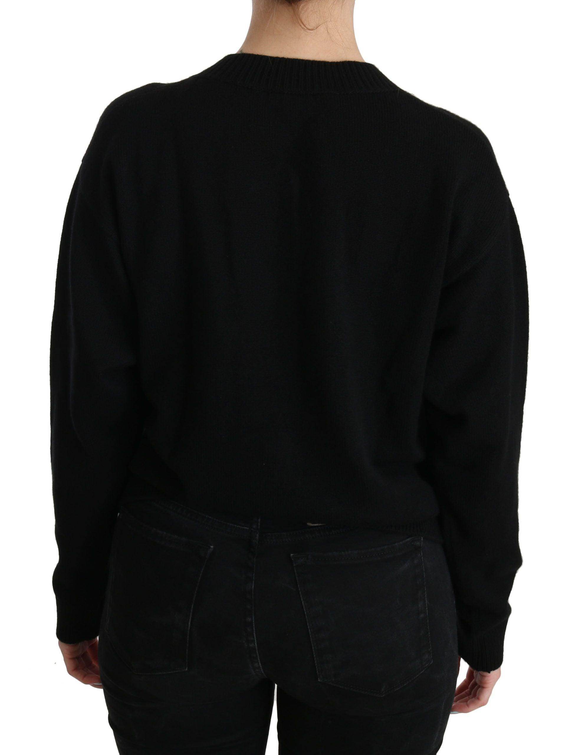 Dolce & Gabbana Black Button Embellished Cardigan Sweater - Hilstor