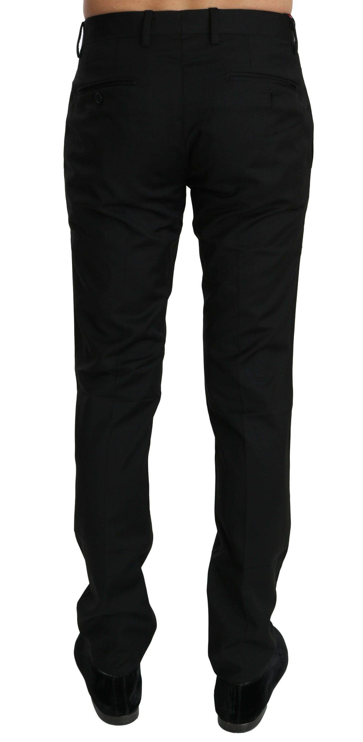 Dolce & Gabbana Black Dress Formal Trouser Mens Wool Pants - Hilstor