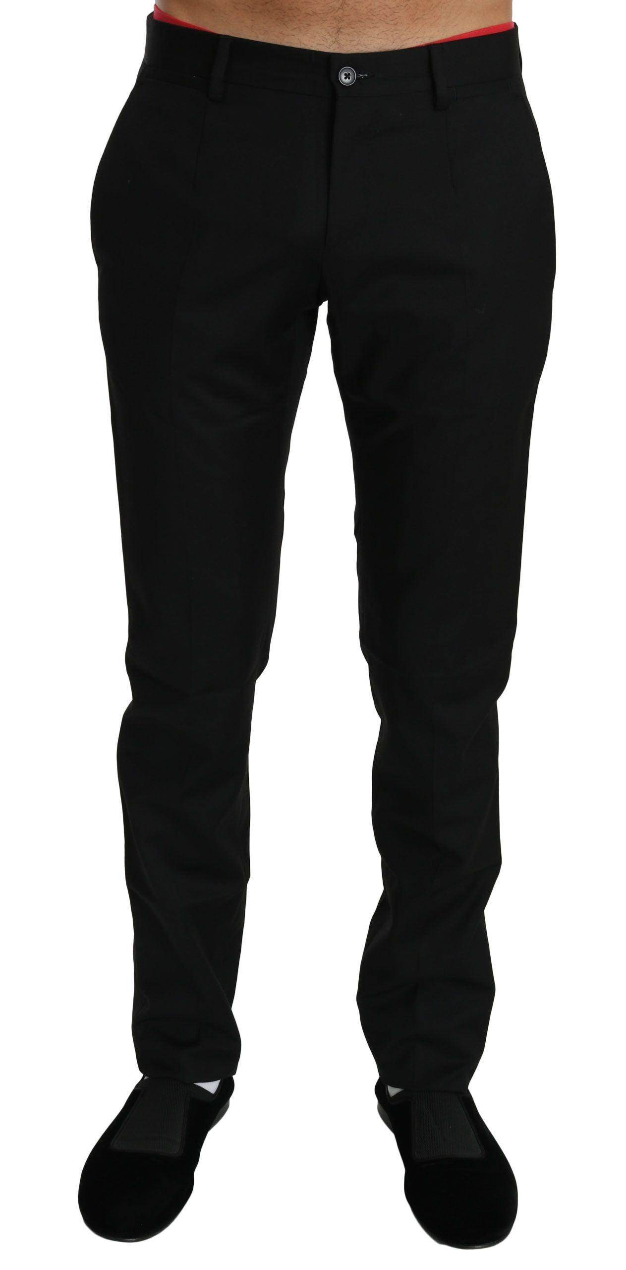 Dolce & Gabbana Black Dress Formal Trouser Mens Wool Pants - Hilstor