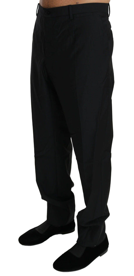 Dolce & Gabbana Black Dress Formal Trouser Men Wool Pants - Hilstor
