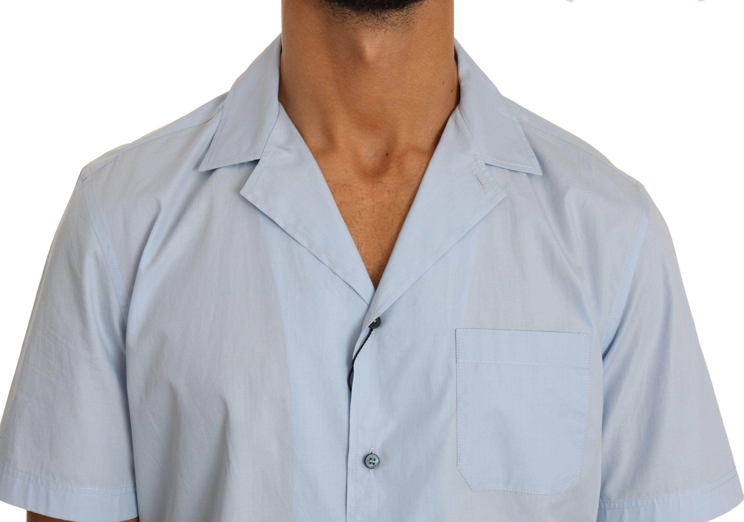 Dolce & Gabbana Elegant Blue Cotton Casual Shirt - Hilstor