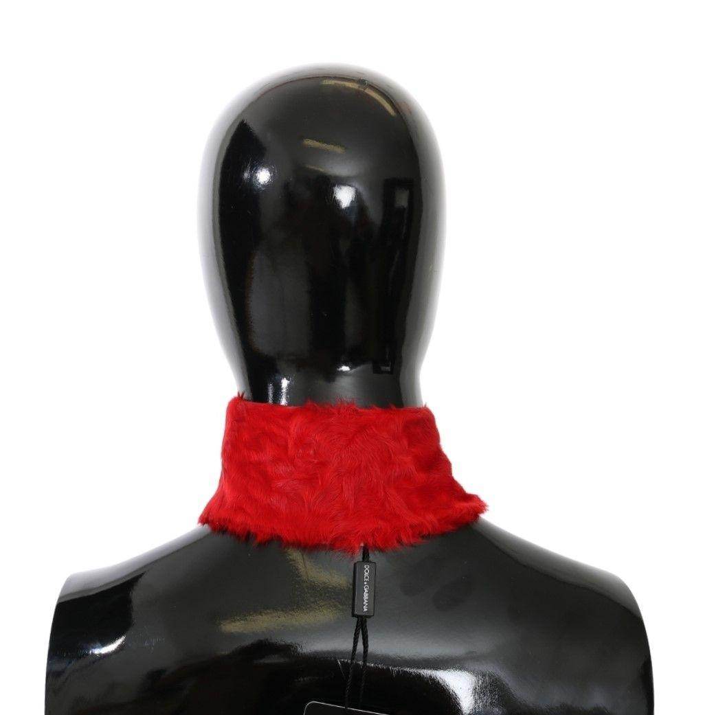 Dolce & Gabbana Elegant Red Lambskin Scarf - Hilstor