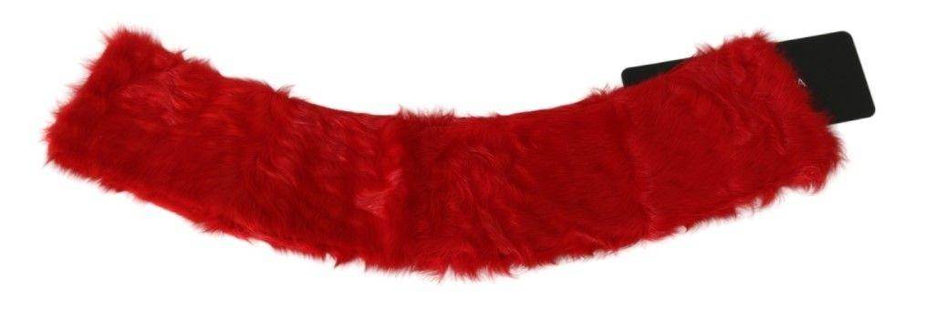 Dolce & Gabbana Elegant Red Lambskin Scarf - Hilstor