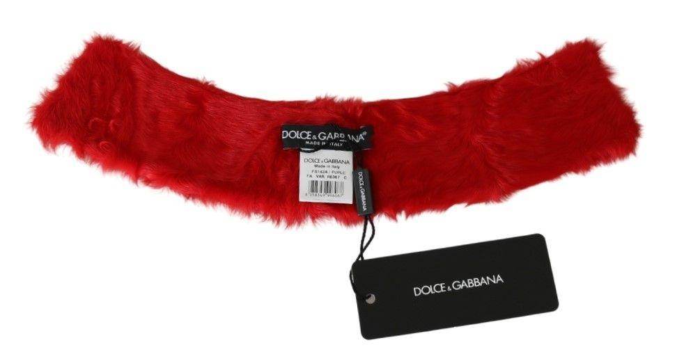 Dolce & Gabbana Elegant Red Lambskin Scarf - Hilstor
