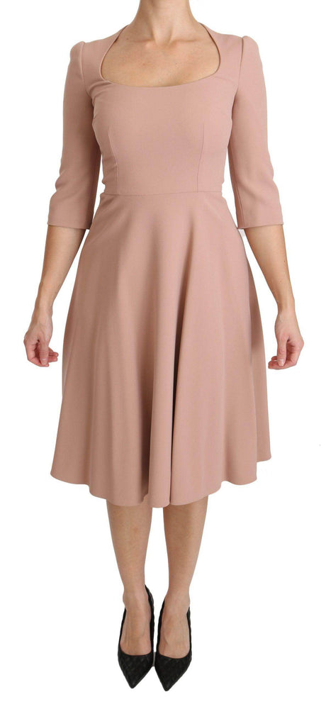 Dolce & Gabbana Elegant Light Pink A-Line Knee Length Dress - Hilstor