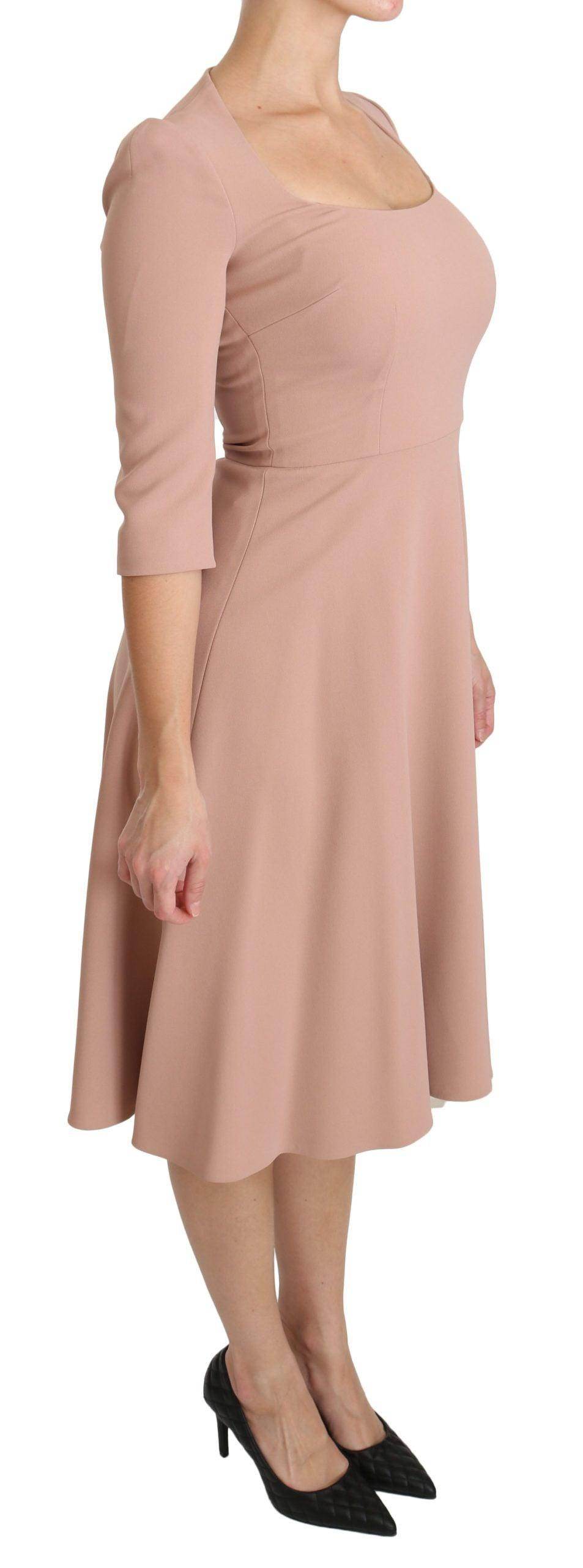 Dolce & Gabbana Elegant Light Pink A-Line Knee Length Dress - Hilstor