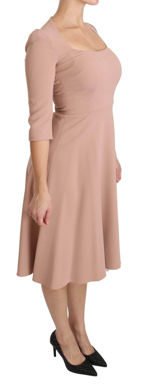 Dolce & Gabbana Elegant Light Pink A-Line Knee Length Dress - Hilstor